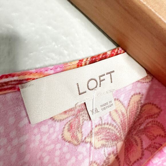 Loft Lily Godet Puff Sleeve‎ Mini Flare Dress Pink 3/4 sleeve Women’s Size XXL - Picture 6 of 12